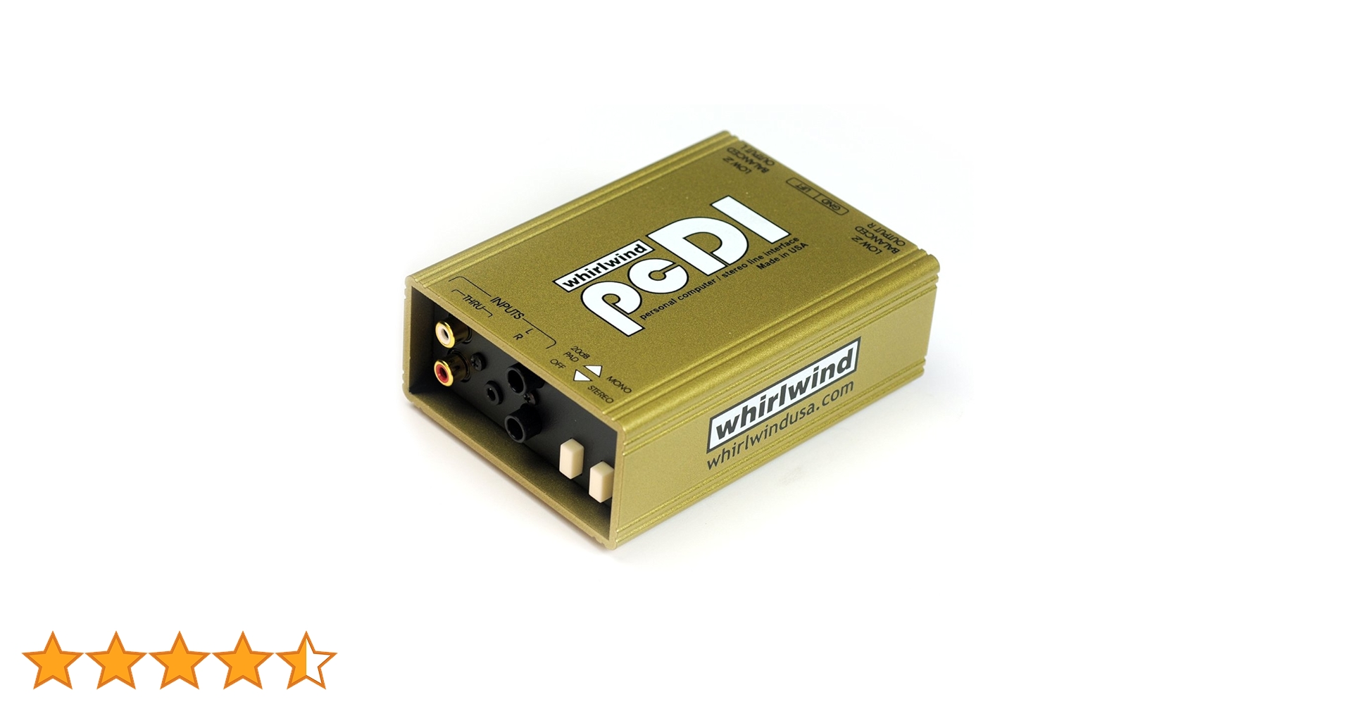 whirlwind pcDI ステレオダイレクトボックス Whirlwind pcDI 2-channel Passive A/V Direct Box | Sweetwater